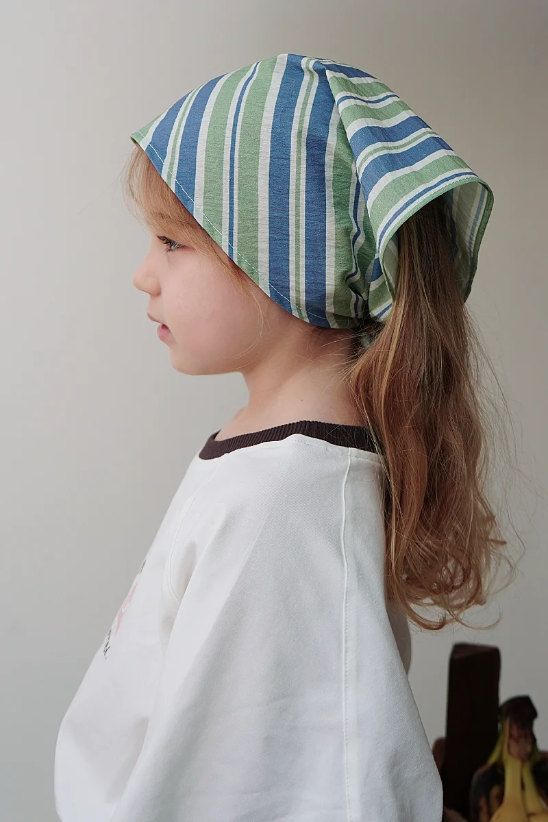 Bandana Çizgili Mavi-Yeşil - Mioma Kids