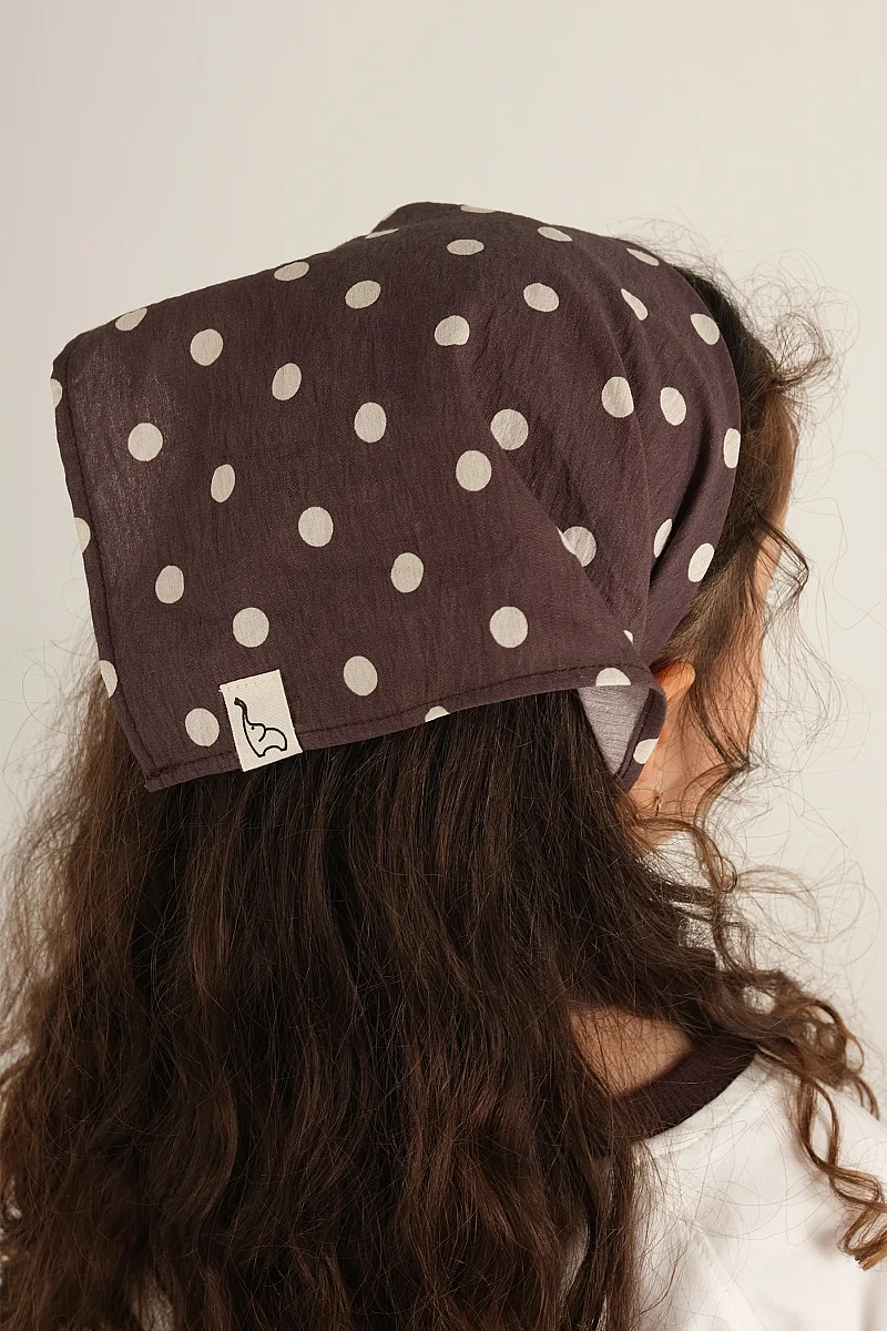 Bandana Puantiye Acı Kahve - Mioma Kids