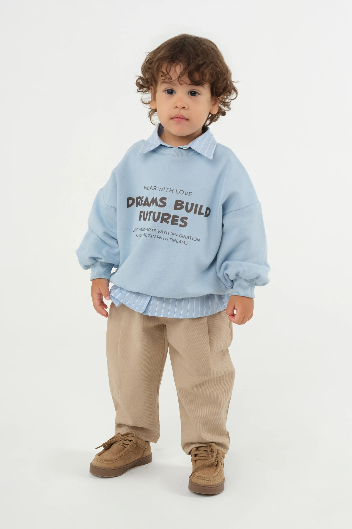 Baskılı Sweatshirt Bebe Mavi - 2
