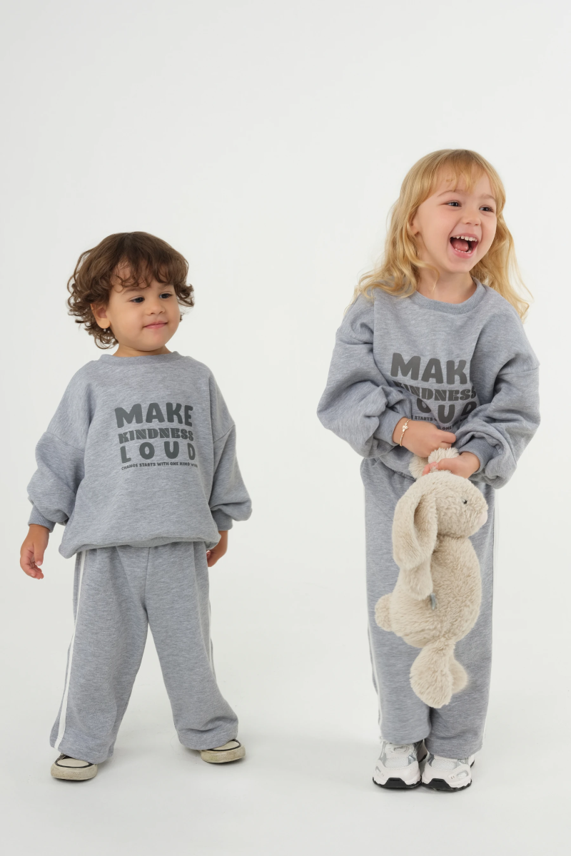 Baskılı Sweatshirt Gri - 3