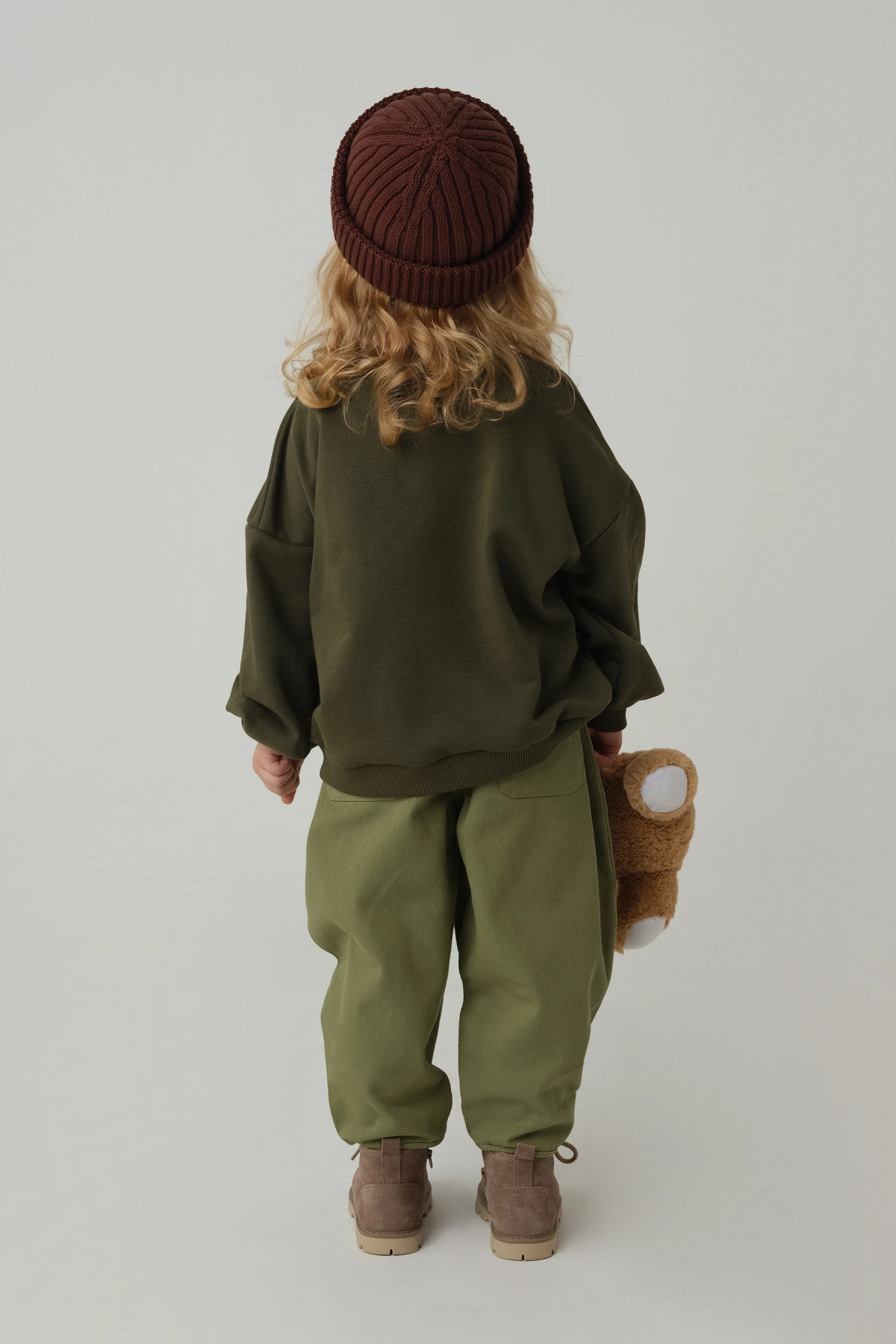 Baskılı Sweatshirt Haki - 2