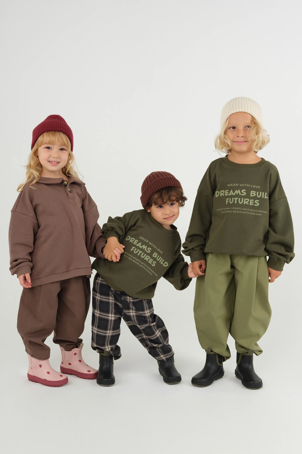 Baskılı Sweatshirt Haki - 4