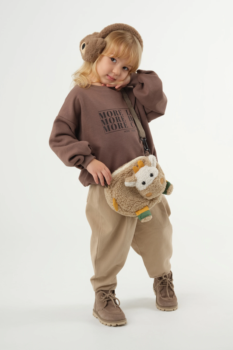 Baskılı Sweatshirt Kahve - 2