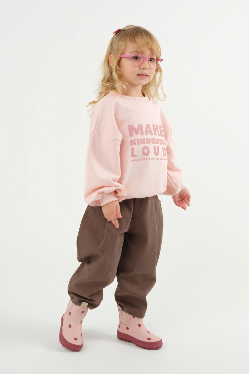 Baskılı Sweatshirt Toz Pembe - 2