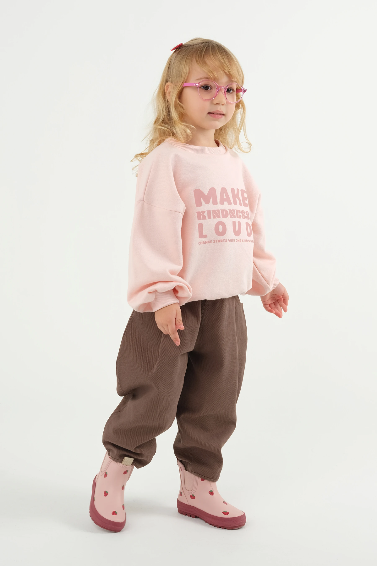 Baskılı Sweatshirt Toz Pembe - 2