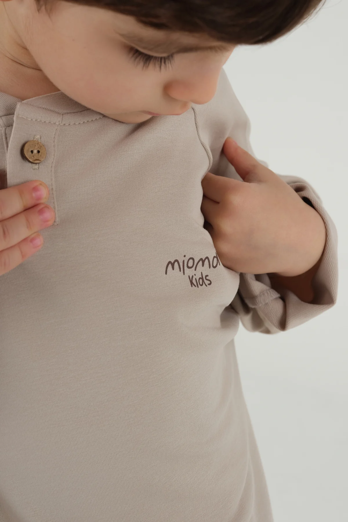 Baskılı Uzun Kollu Tişört Bej - 5