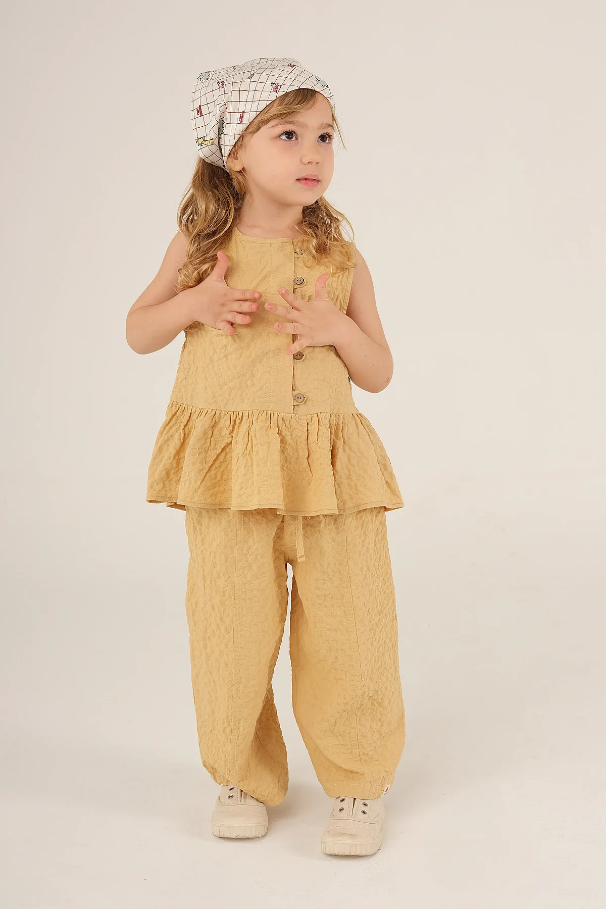Boru Paça Pantolon Pastel Sarı - 2