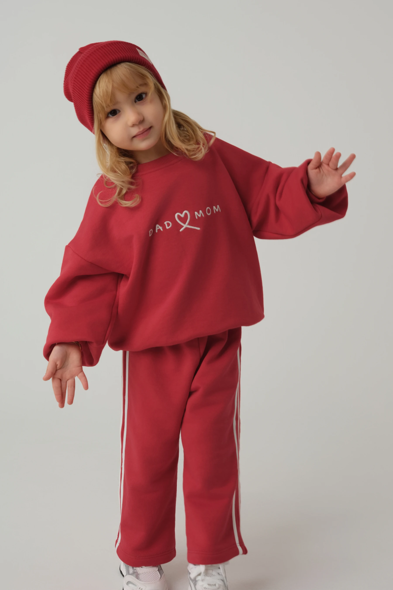 Dad-Mom Sweatshirt Kırmızı - 1