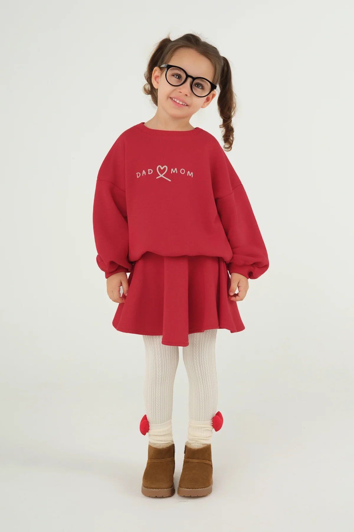 Dad-Mom Sweatshirt Kırmızı - 4