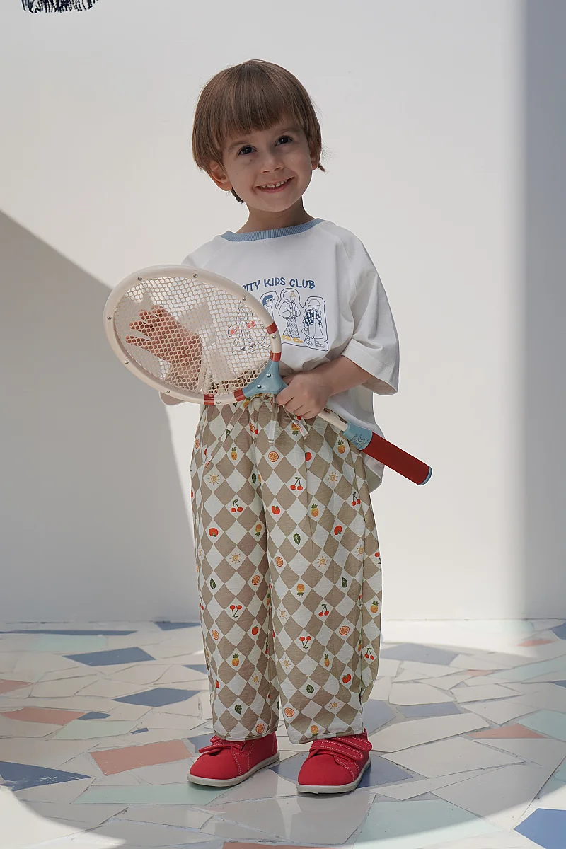 Desenli Pantolon Baklava Sütlü Kahve - Mioma Kids