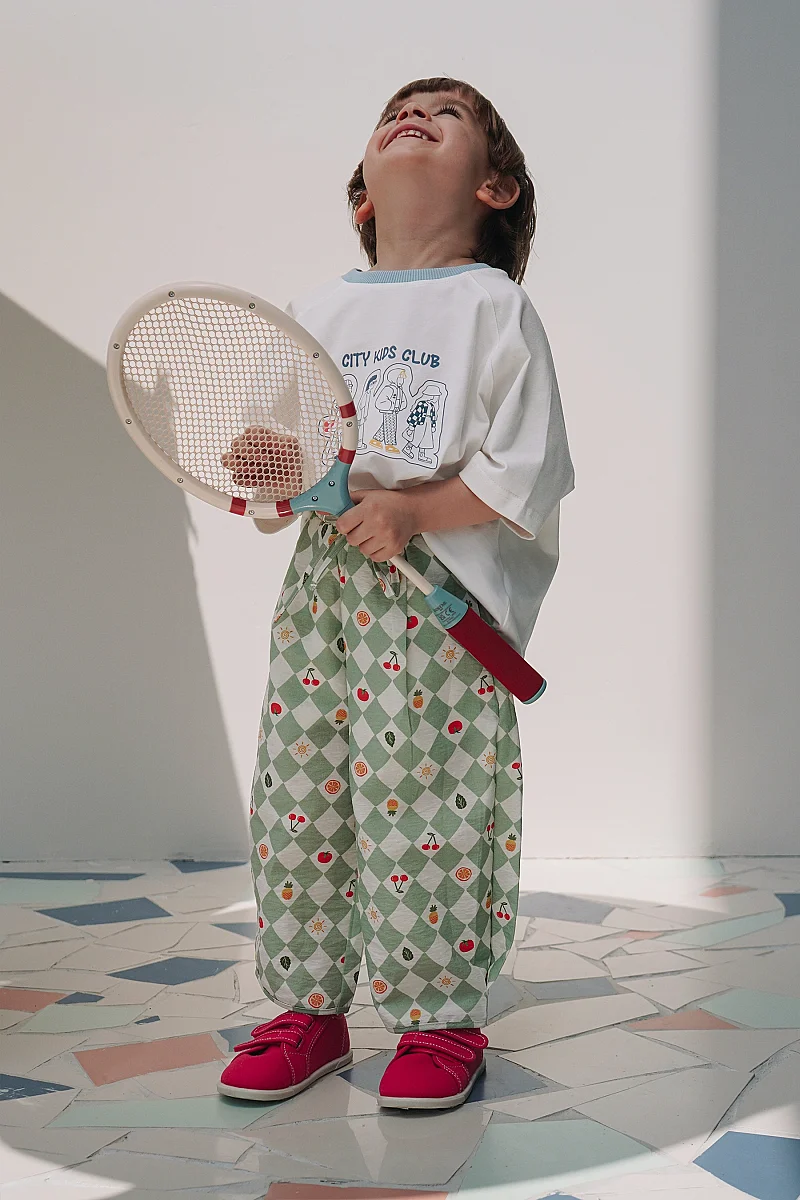 Desenli Pantolon Baklava Yeşil - Mioma Kids
