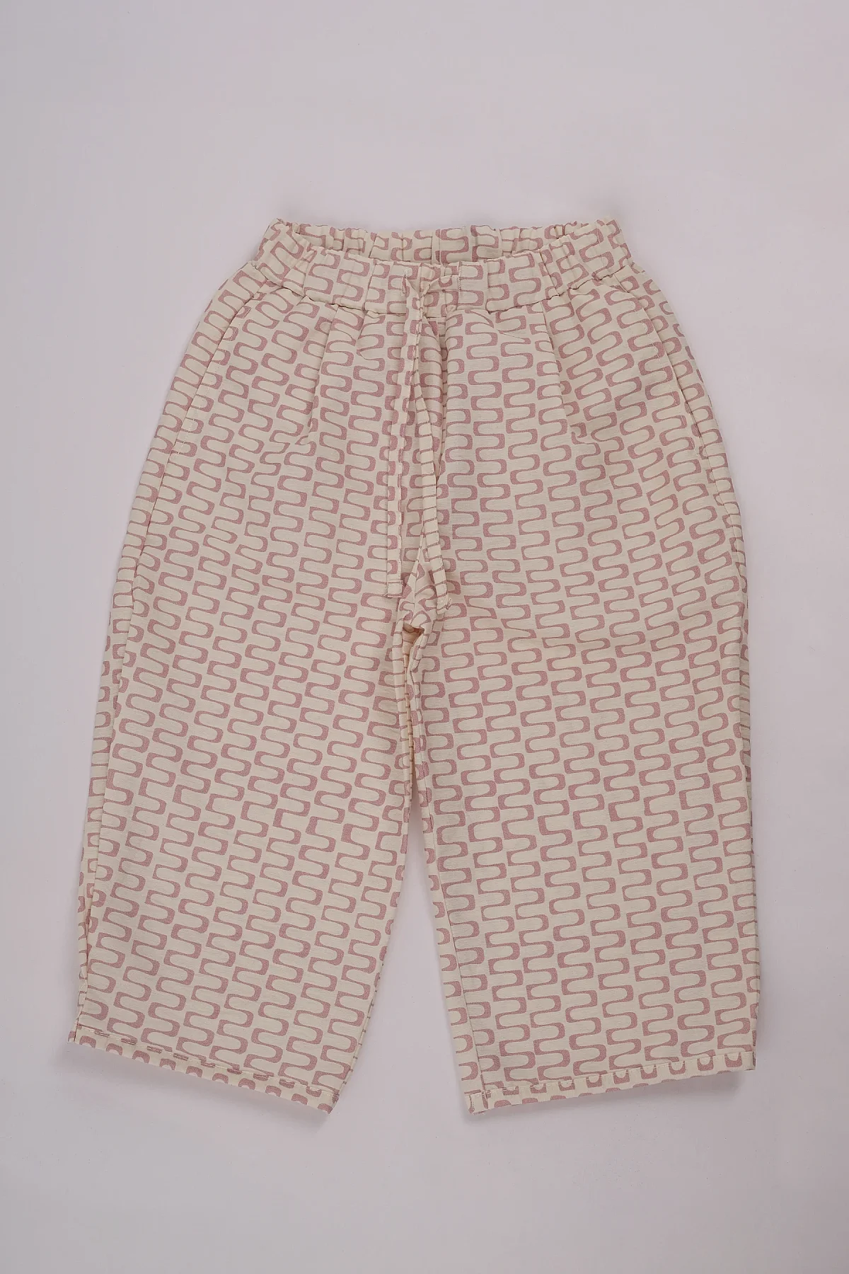 Desenli Pantolon Zigzag Toz Pembe - 2