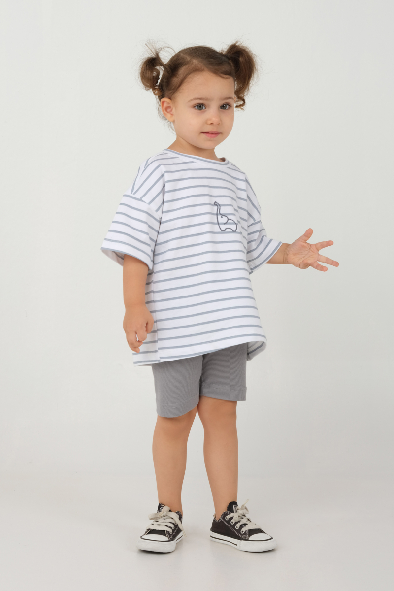 Fitilli Kısa Tayt Gri - Mioma Kids