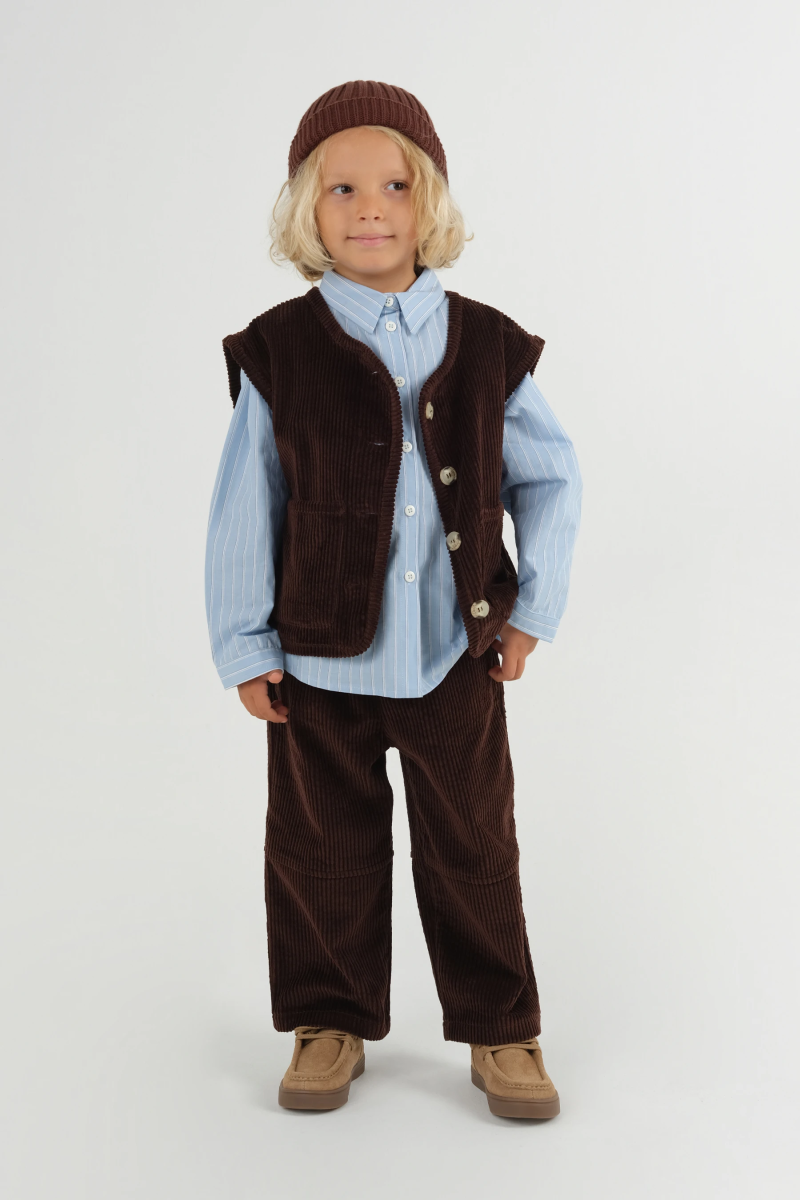 Fitilli Pantolon Kahve - 1