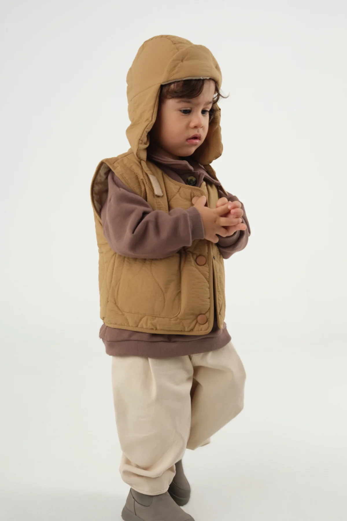 Kapitone Pilot Şapka Camel - 1