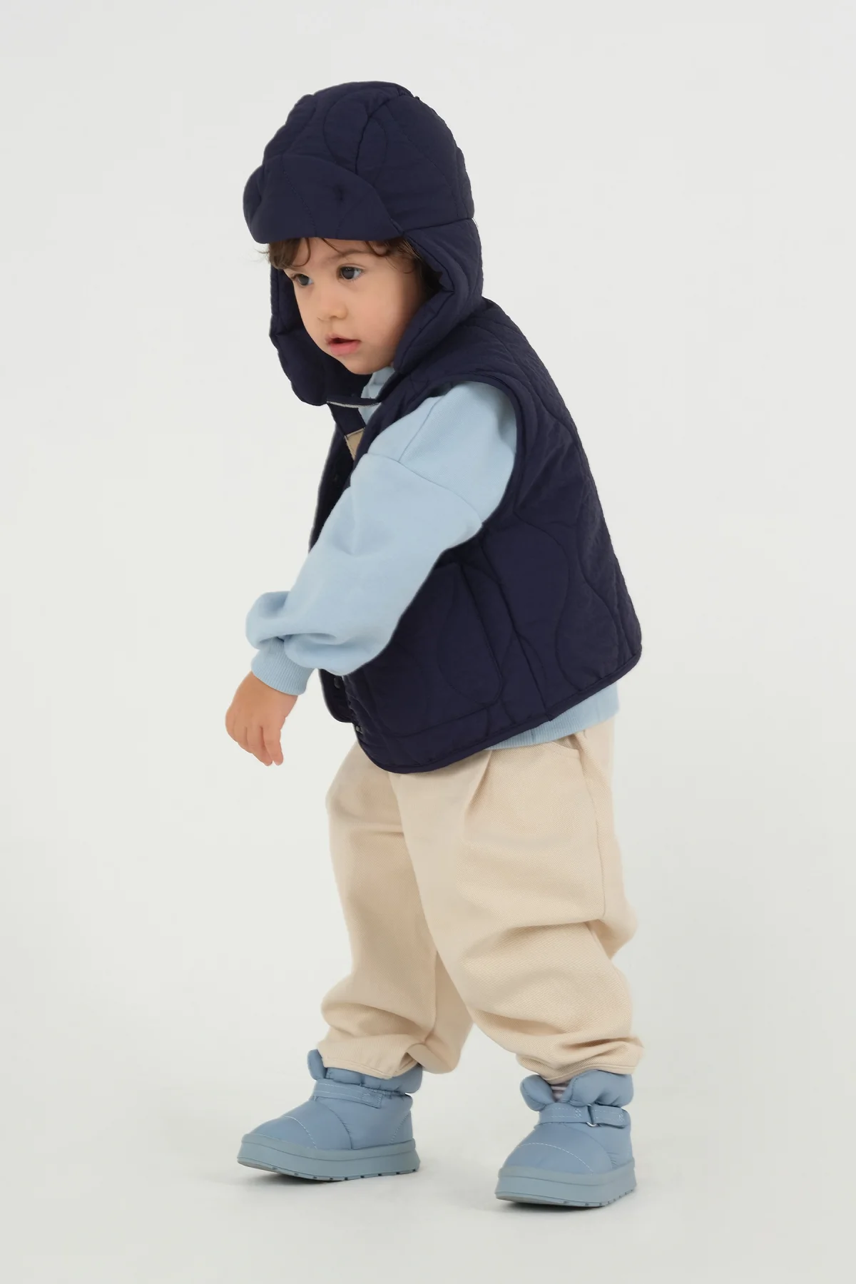 Kapitone Pilot Şapka Lacivert - 3