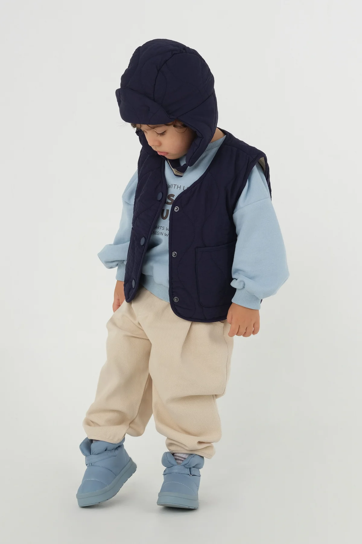 Kapitone Pilot Şapka Lacivert - 1