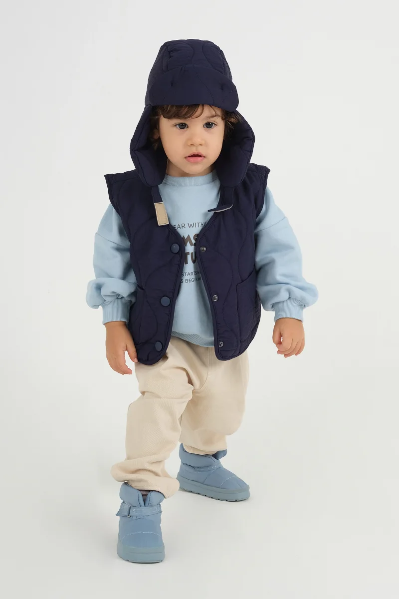 Kapitone Pilot Şapka Lacivert - Mioma Kids (1)