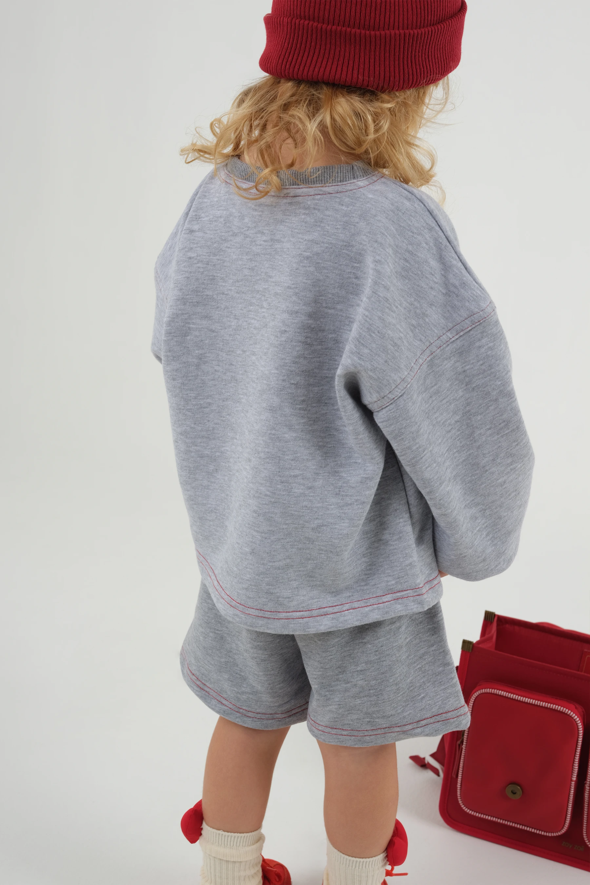 Kırmızı Dikişli Sweatshirt - 4