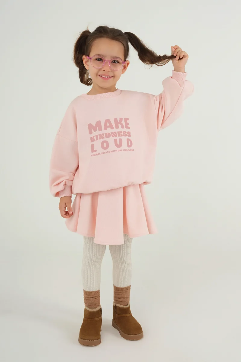 Kloş Etek Toz Pembe - 1