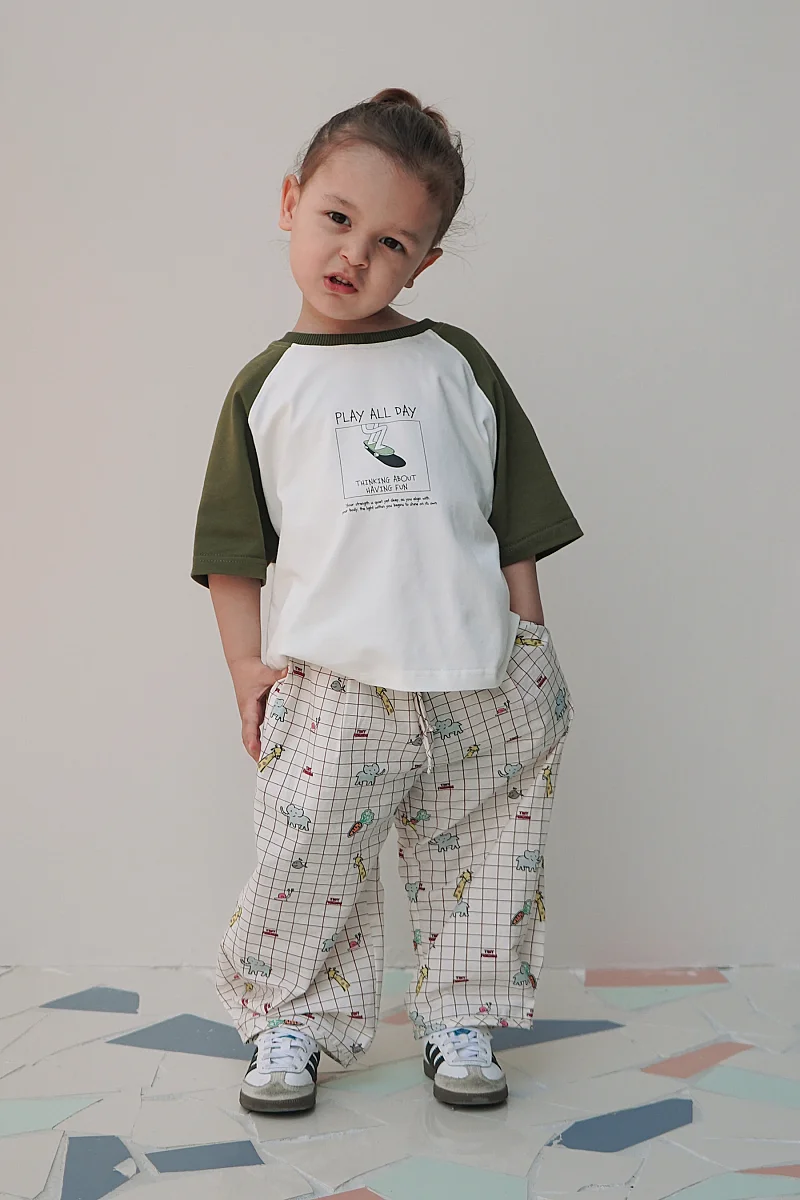 Kolu Renkli Tişört Haki - Mioma Kids