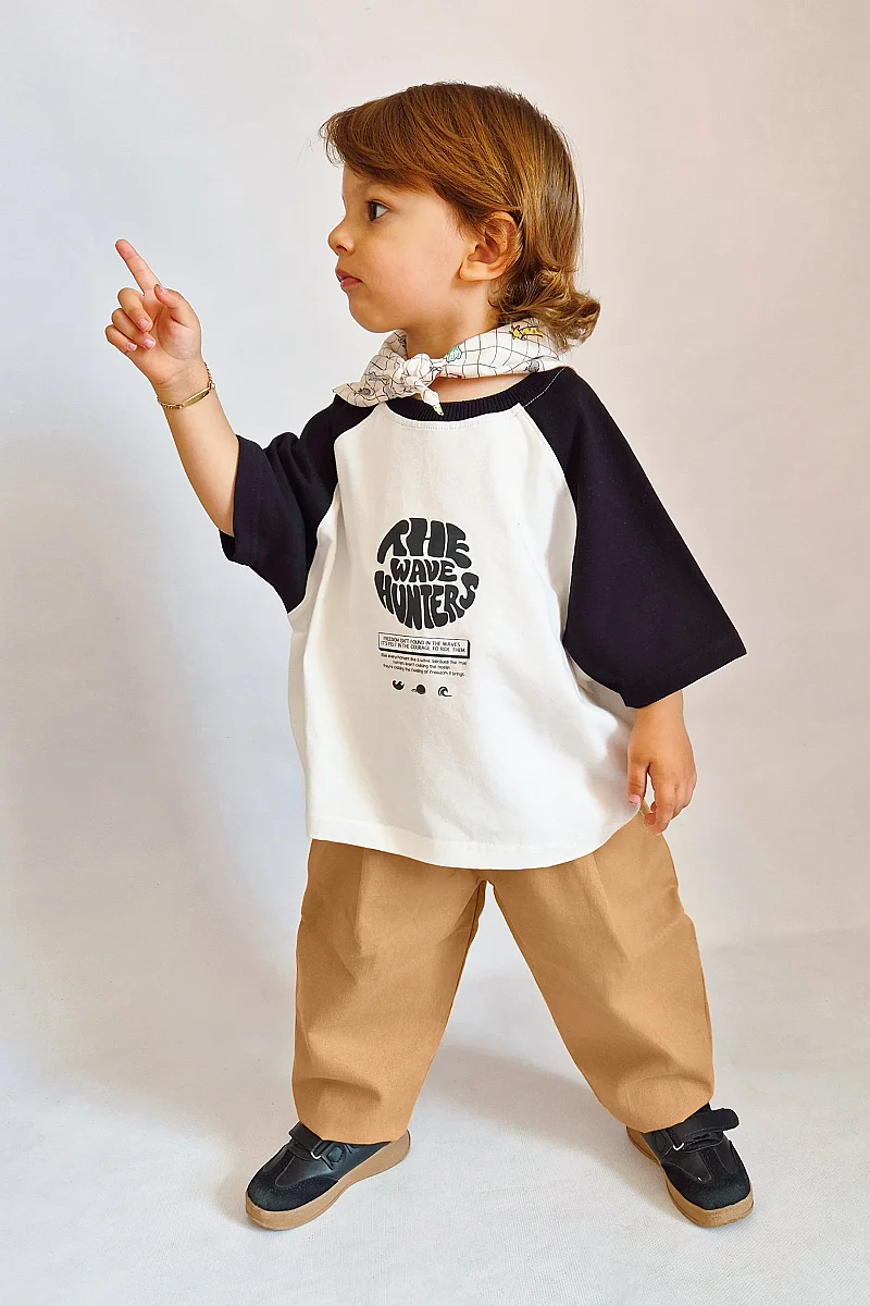 Kolu Renkli Tişört Siyah - Mioma Kids