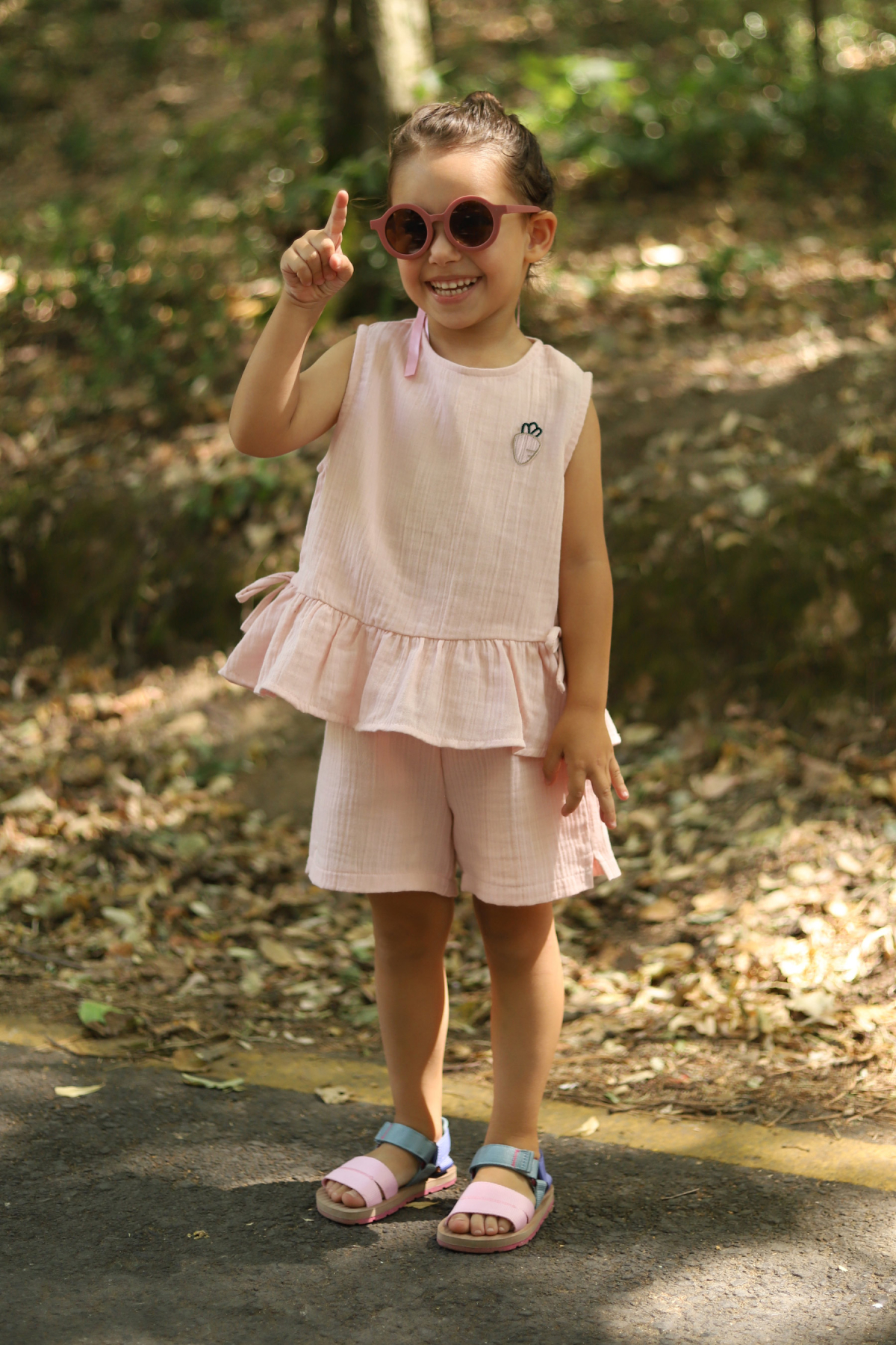 Müslin Fırfırlı Takım Toz Pembe - 4