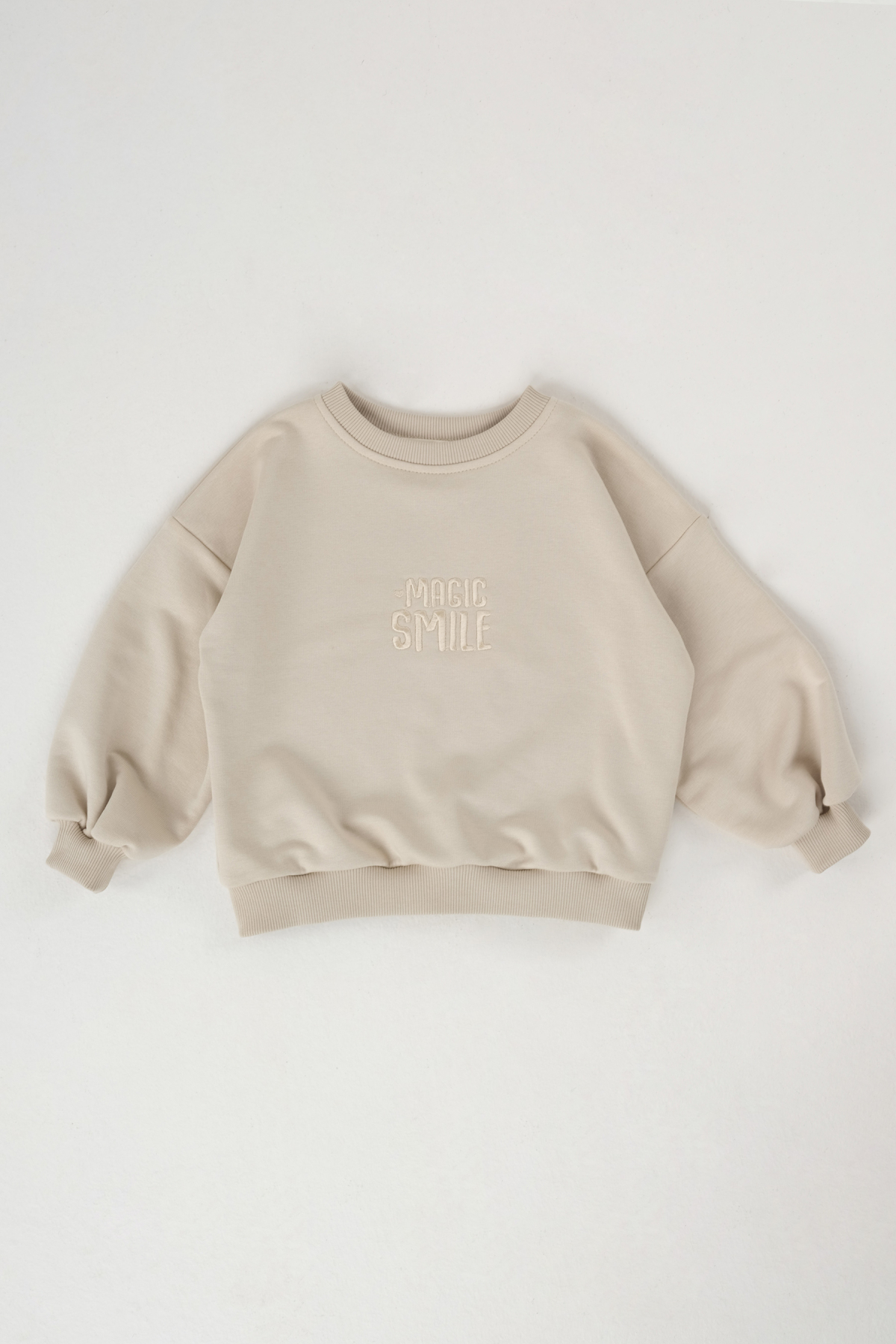 Nakışlı Sweatshirt Bej - 1