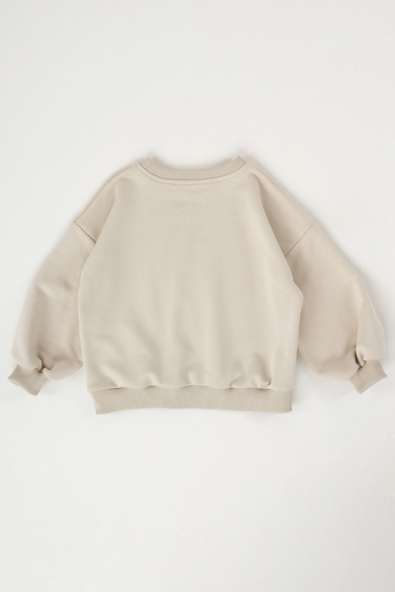 Nakışlı Sweatshirt Bej - 3