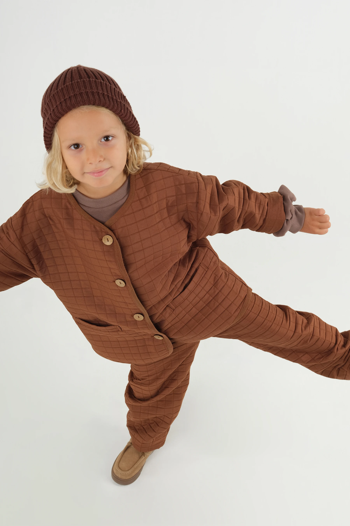 Oversize Biyeli Ceket Kahve - 1