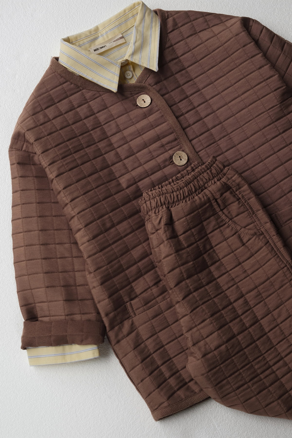 Oversize Biyeli Ceket Kahve - 4