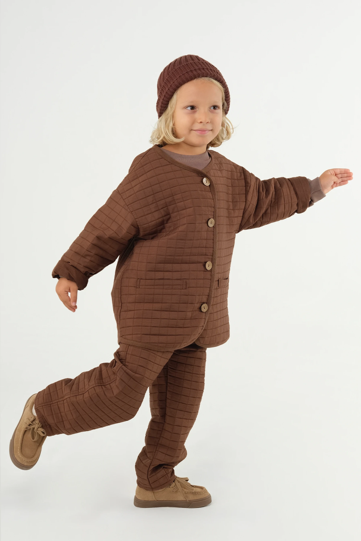 Oversize Biyeli Ceket Kahve - 2