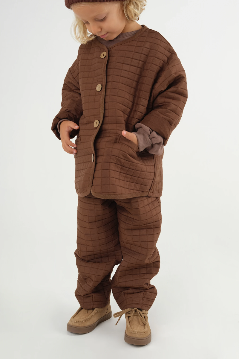 Oversize Biyeli Ceket Kahve - 3