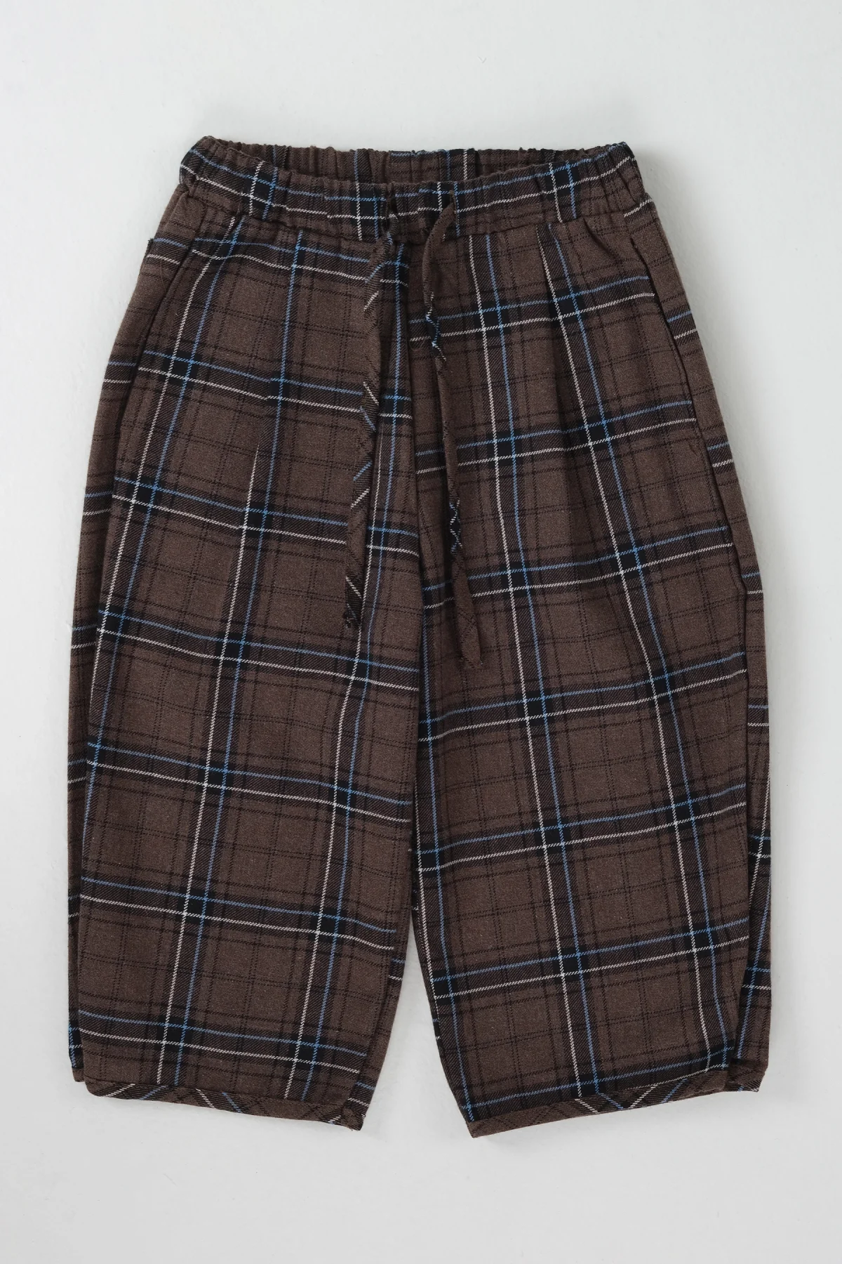 Paça Detaylı Ekose Pantolon Kahve - 3