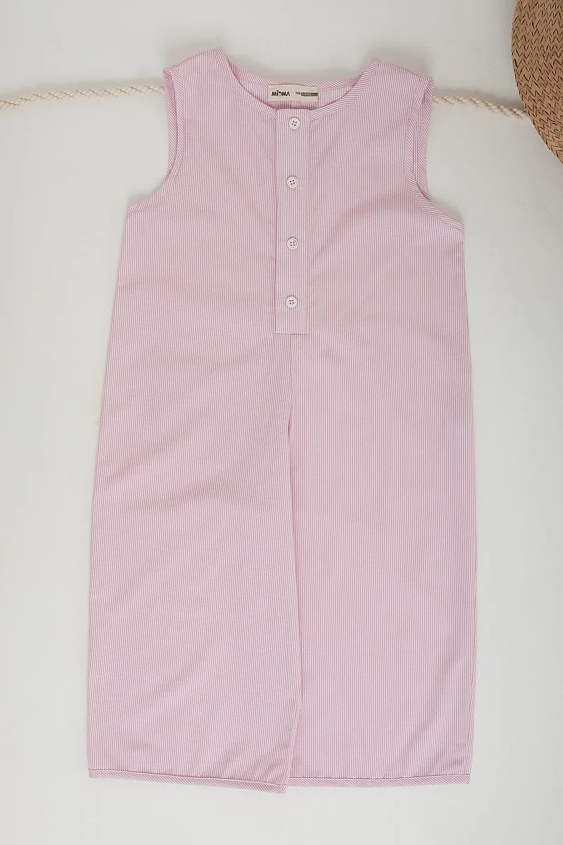 Patlı Tulum Çizgili Pembe - Mioma Kids