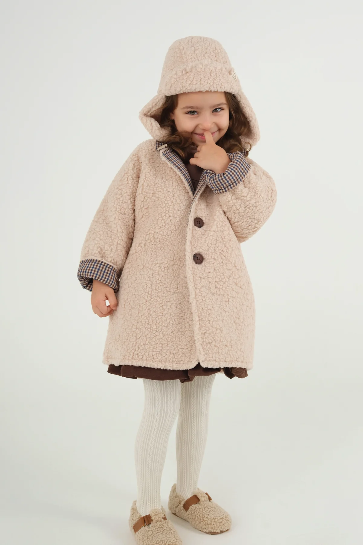 Peluş Ceket Bej - 2