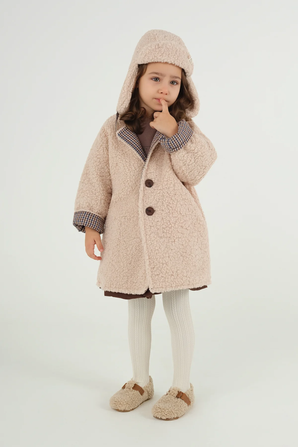 Peluş Ceket Bej - 5