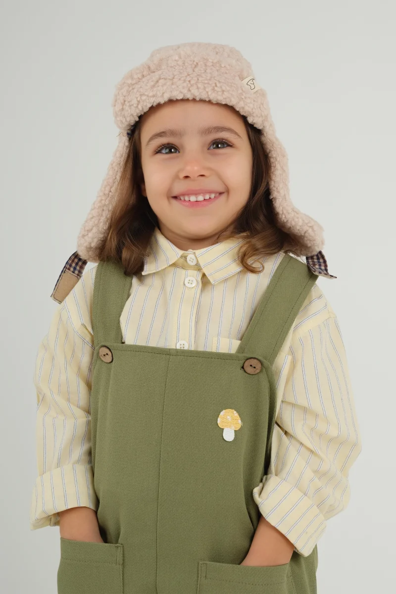 Peluş Pilot Şapka Bej - 1