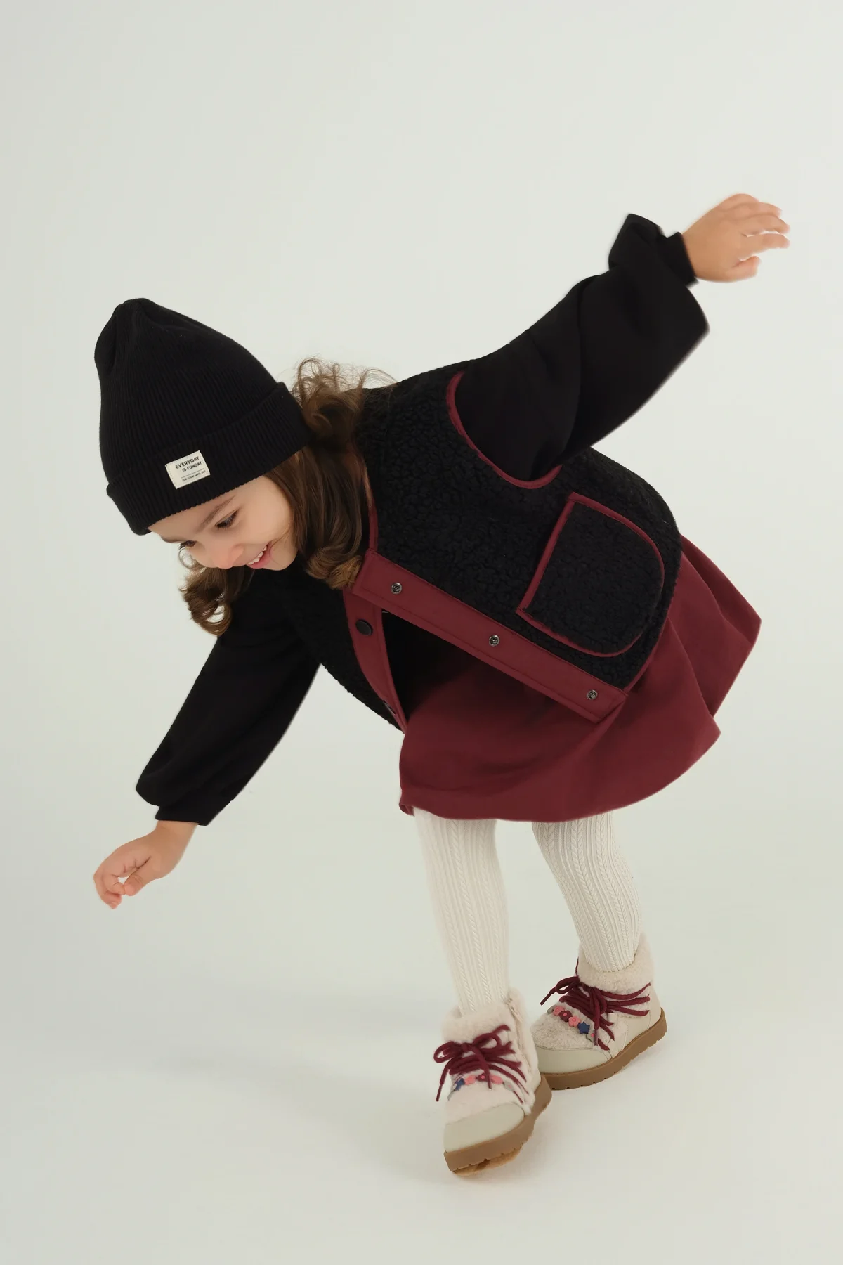 Peluş Yelek Vişne Biyeli Siyah - 3