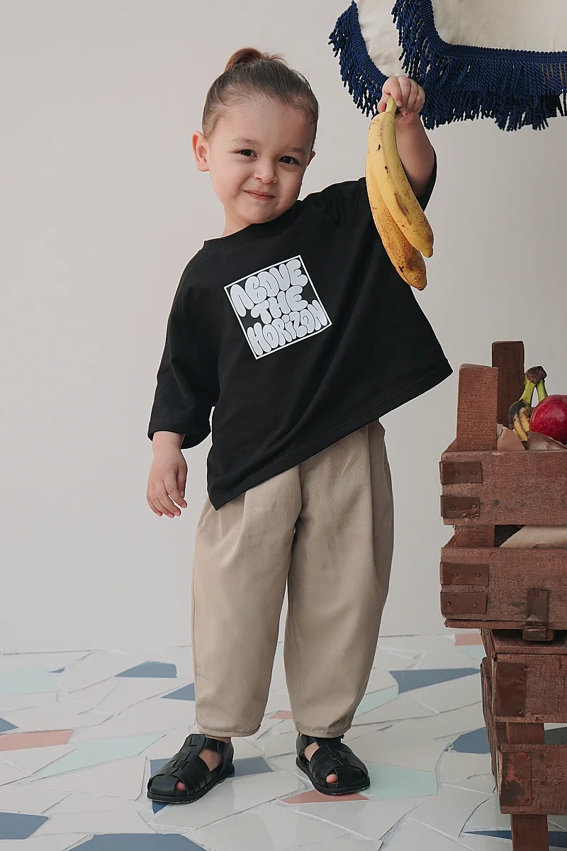 Pile Detaylı Pantolon Bej - Mioma Kids