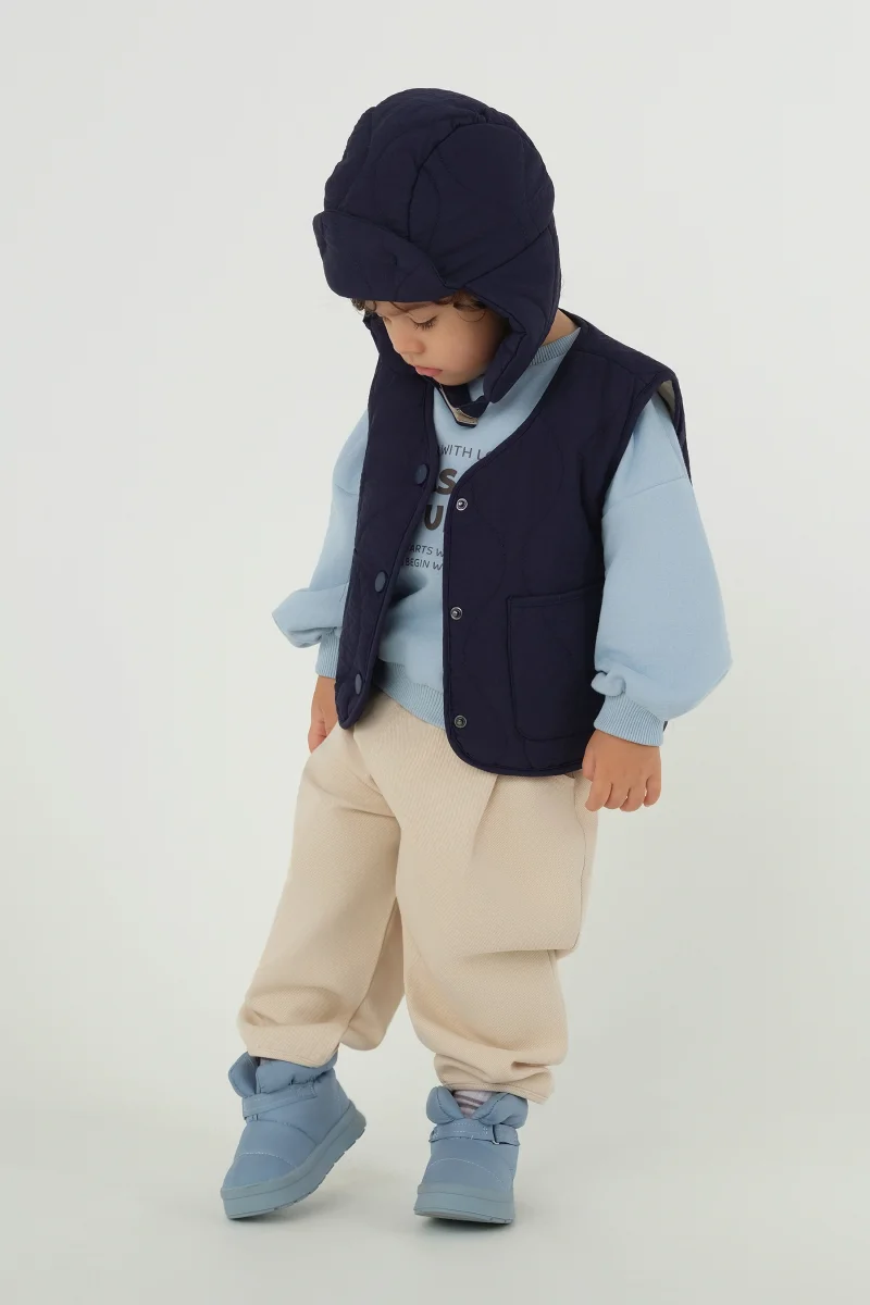 Pile Detaylı Pantolon Taş - 3