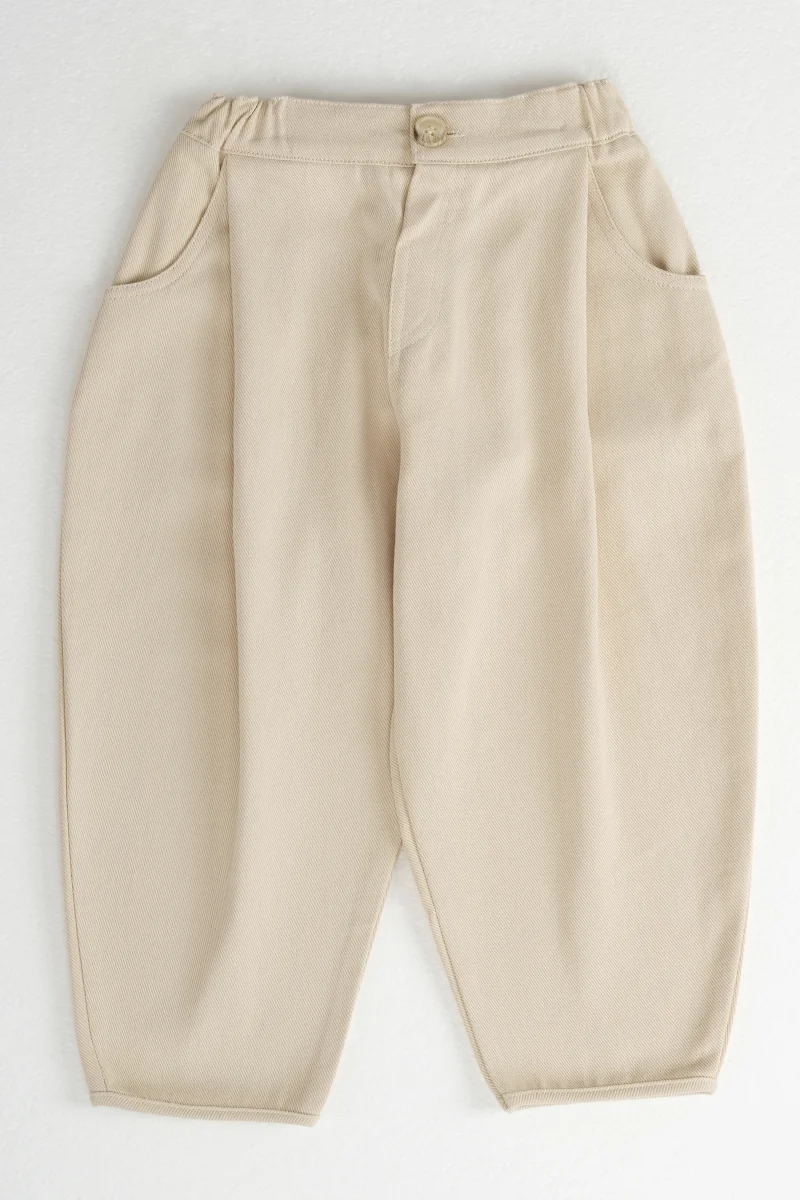 Pile Detaylı Pantolon Taş - 5