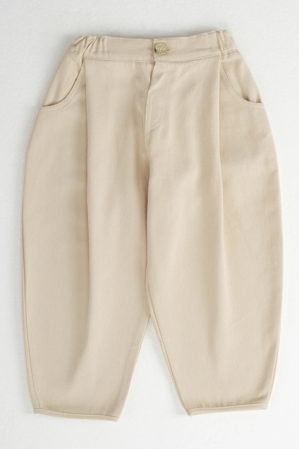 Pile Detaylı Pantolon Taş - 5