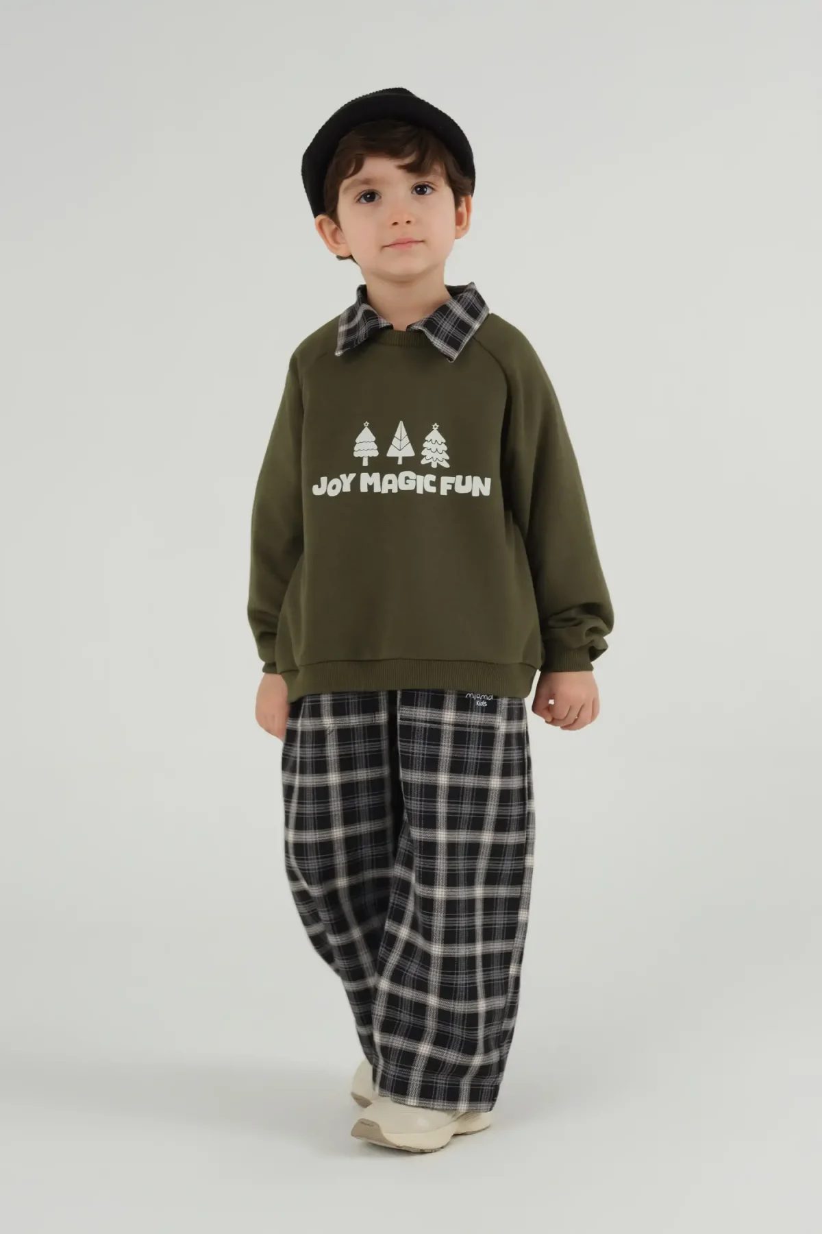 Reglan Kol Baskılı Sweat Haki - 1