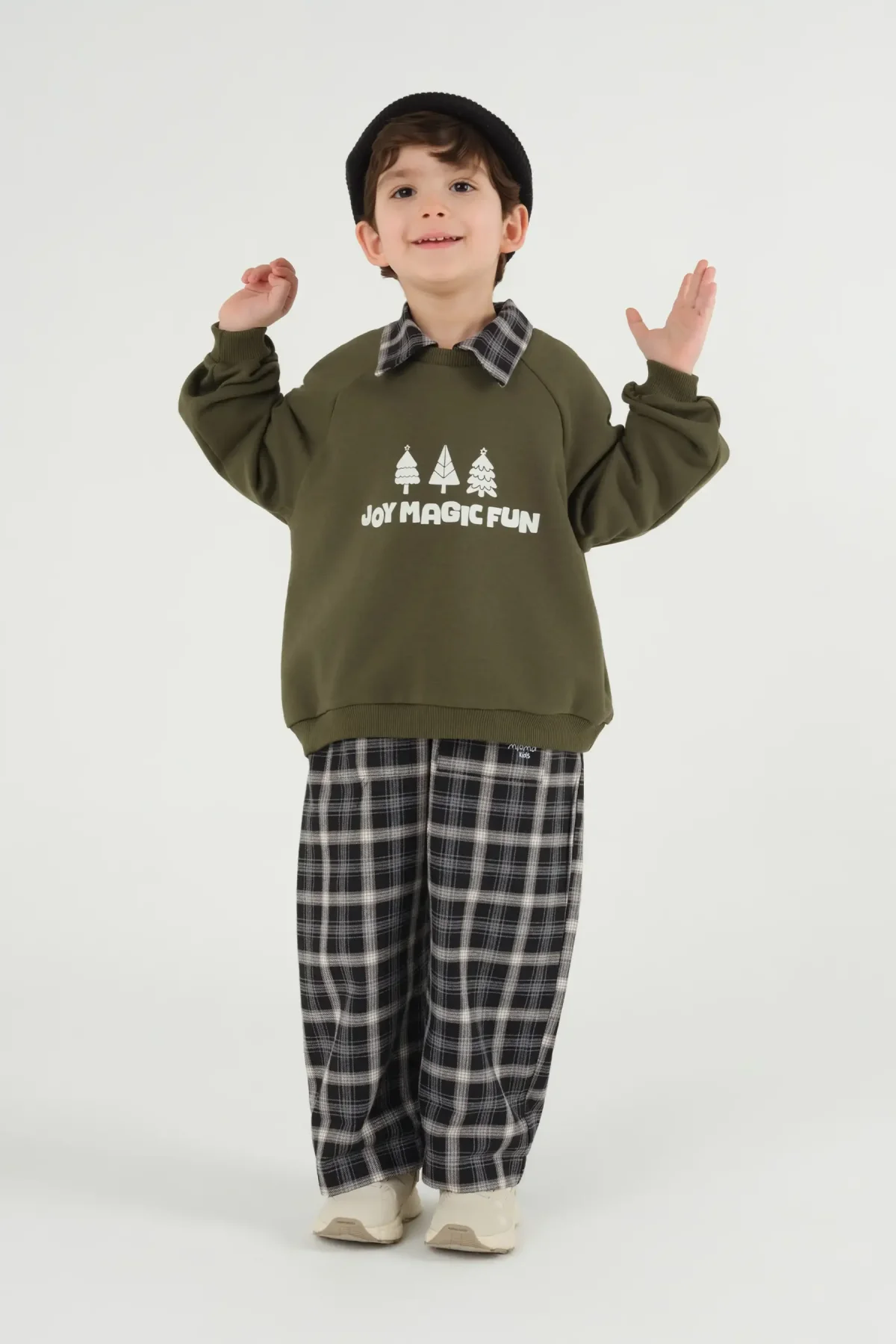 Reglan Kol Baskılı Sweat Haki - 2