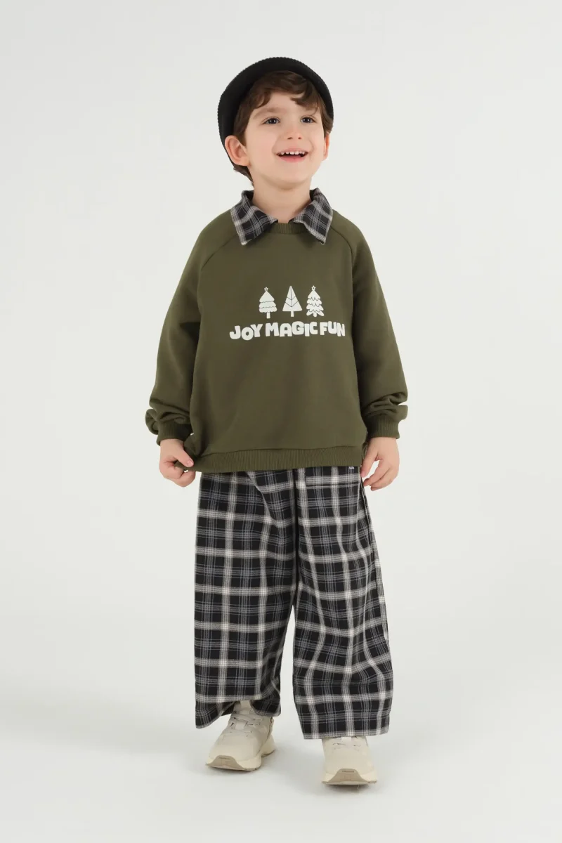 Reglan Kol Baskılı Sweat Haki - 4