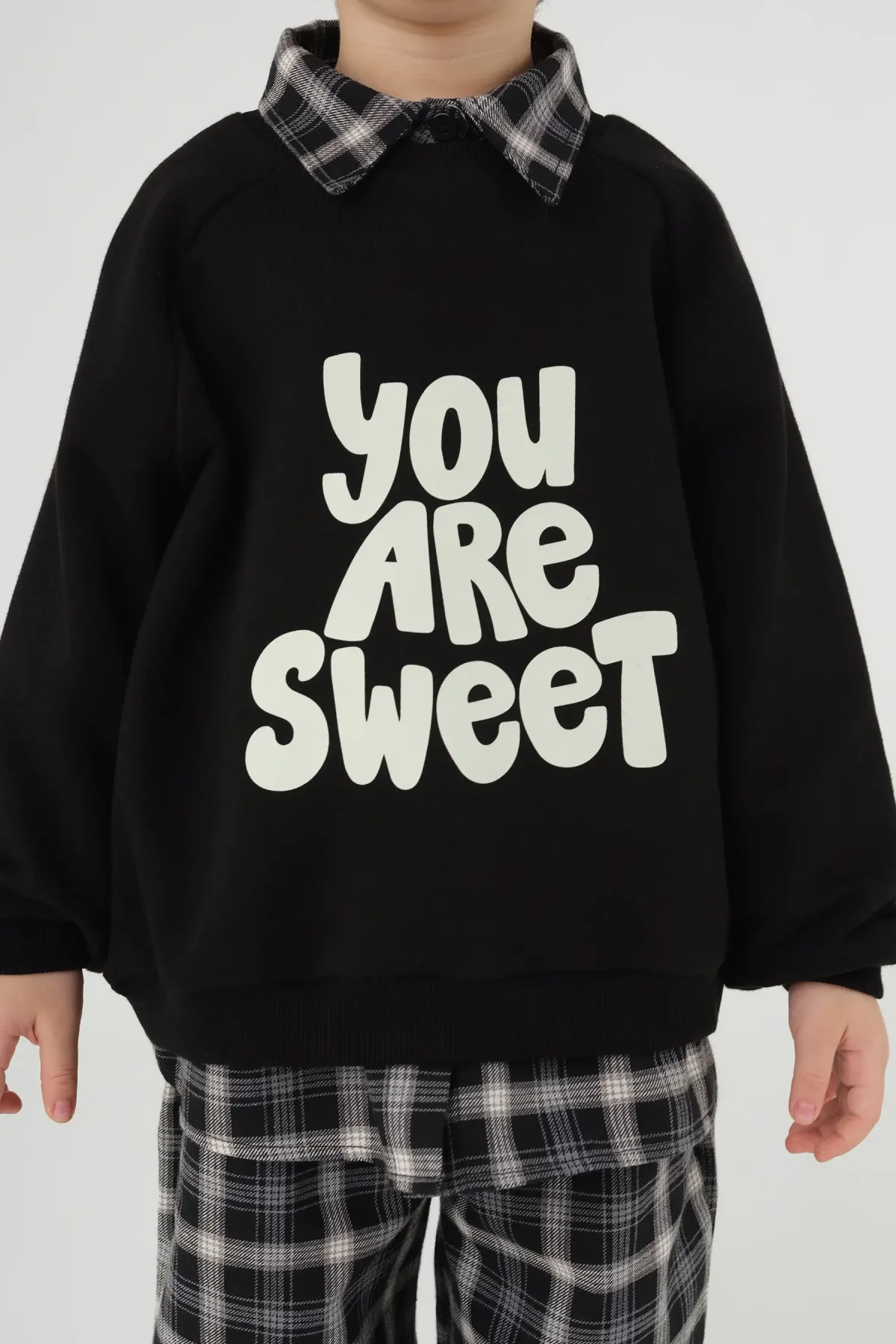 Reglan Kol Baskılı Sweat Siyah - 3