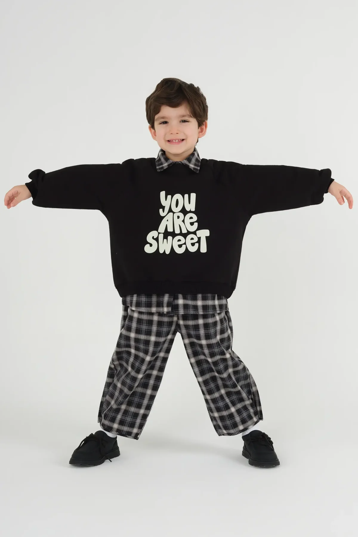 Reglan Kol Baskılı Sweat Siyah - 2