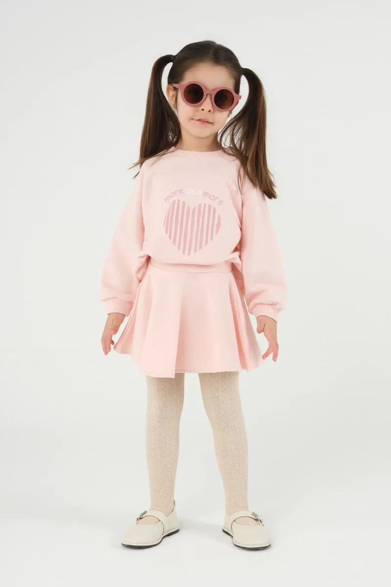 Reglan Kol Baskılı Sweat Toz Pembe - 4