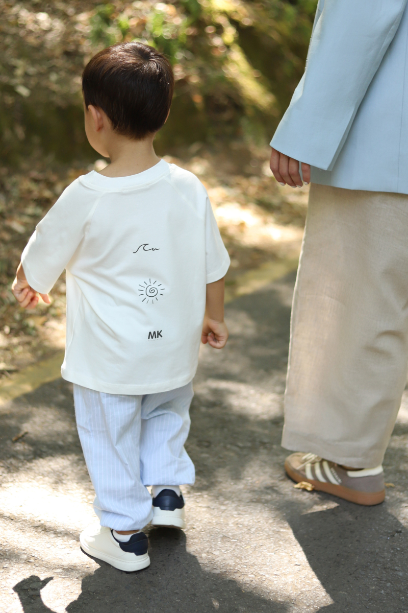 Reglan Kol Baskılı Tişört Beyaz - 5